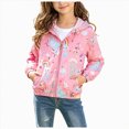 thumbnail image 3 of UAYOTSE Little Girls Cute Cartoon Animal Print Hooded Zip Jacket Lightweight Casual Outerwear for School Daily Wear,Sizes 7-8 Years, 3 of 6