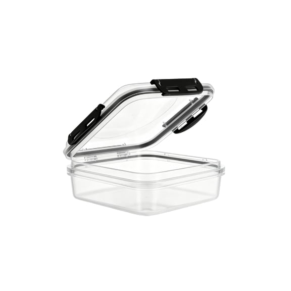 Airtight Bread Storage Box, Single Layer Transparent Food Grade Plastic Container, Fresh Toast Keeper for Kitchen Countertop Pantry Organization Blue