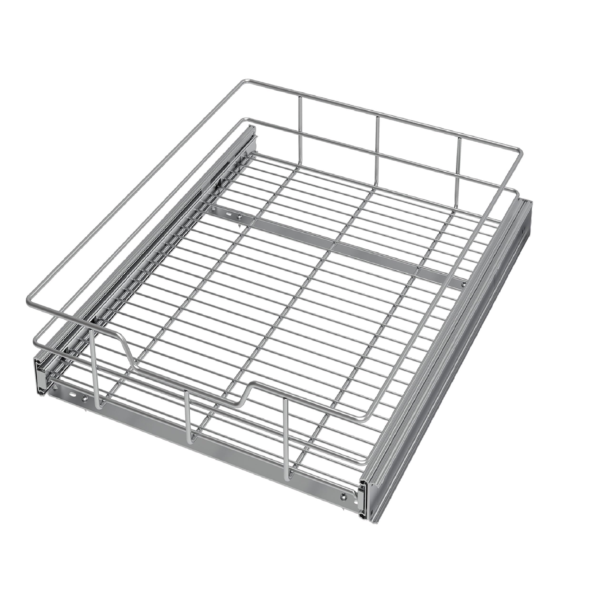 STORKING Heavy-Duty 14" W X 22" D Pull Out Cabinet Organizer, Chrome-Plated Slide Out Drawers for Kitchen Storage and Organizers, Pantry Caddy