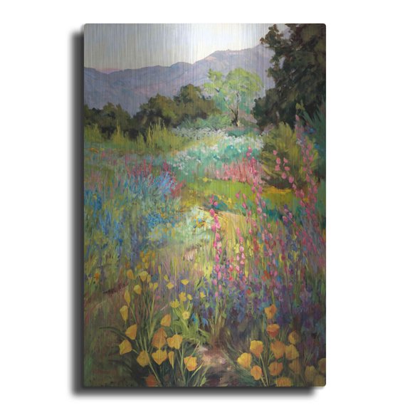 Luxe Metal Art 'Spring Days' by Ellie Freudenstein, Metal Wall Art, 12"x16"