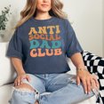 thumbnail image 2 of Anti Social Dad Club, Group of Introvert Fathers, Groovy Retro Wavy Text, Denim Comfort Colors T-Shirt, Large, 2 of 3