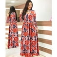 thumbnail image 1 of REDHOTYPE Robe Longue à Manches Longues pour Femmes Grande Taille avec Découpe sur la Poitrine, Imprimé Floral, Col Rond, Taille Haute, Extensible, Style Boho Élégant, 1 of 2