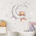 thumbnail image 1 of Kids Wall Stickers Wall Decals Cartoon Wall Stickers Wall Decals Decorations 2Pcs Teddy Bear Sleeping On The Moon And Cartoon Kids Wall Stickers Baby Room Interior Wall Decals, 1 of 8