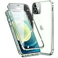 thumbnail image 1 of Lockable Magnetic Case for iPhone 13 Pro Max Glass Case with Camera Lens Protector Screen Protector Safety Lock 360 Full Body Double Sided Glass Bumper Case Clear Cover, 1 of 7