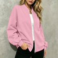 thumbnail image 5 of Evdexr Sweatshirts for Women Drop Shoulder Zip Up Long Sleeve Coats Fall Winter Casual Y2k Jackets Solid Lantern Sleeve Oversized Trendy Jacket with pockets 2XL, 5 of 5