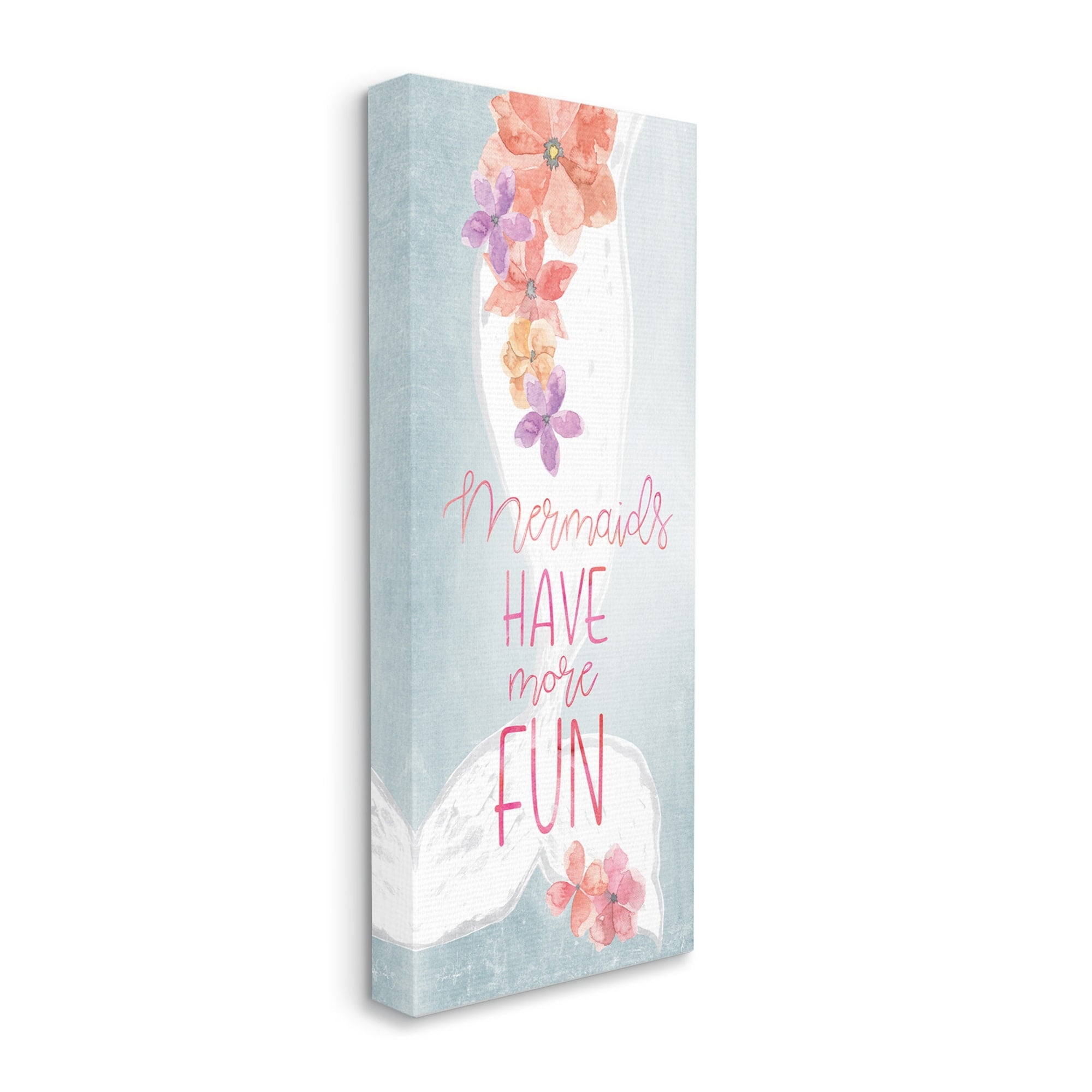 Stupell Industries Mermaids Have Fun Flowered Siren Sleek Fish Tail ,17 x 40, Design by Yass Naffas Designs