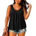 thumbnail image 3 of BUIGTTKLOP Plus Size Tank Tops for Women Plain Sleeveless Shirts Deep V Neck Dresy Casaul Bouses Pleated Tunic Tops, 3 of 5