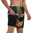 thumbnail image 2 of Fuzoiu Pineapple With Black Glasses Print Men's Swim Shorts,Quick-Dry Double-Layer Swim Trunks,Board Trunks,Beach Shorts Swimwear Bathing Suits-Small, 2 of 6