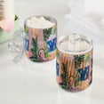 thumbnail image 2 of Yayeee 2 Pack Qtip Holder Bathroom Cotton Swab Canister with Lid Clear Dispenser Set, Yellow Seaside, 2 of 6