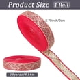 thumbnail image 2 of 10 Yards Red Gold Jacquard Ribbon Floral Embroidered Trim Tape Vintage Flower Embroidery Boho Woven Fabric Applique Trimming for Sewing Making Crafts Gift Wrapping Home Decor Embellishment Red DIY, 2 of 5