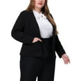 thumbnail image 4 of Agnes Orinda Plus Size Blazer for Women Work Jacket Notch Lapel Buttons Front Blazers Jackets 2024 1X Black, 4 of 6