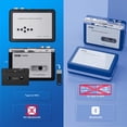 thumbnail image 3 of Reproductor de casetes Bluetooth Ezcap, reproductor de cintas Walkman con conector de 3,5 mm para auriculares y altavoz, función de reversa automática, alimentación por USB o pilas AA, 3 of 8