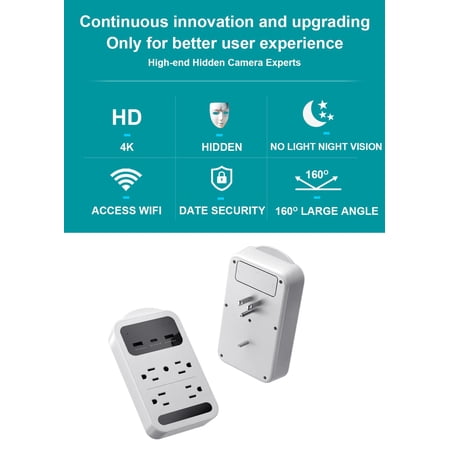 AX NANNY CAM 4K WiFi Outlet Camera with Night Vision and Motion Alerts