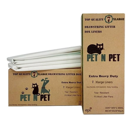 UPC: 0602815635356 | PET N PET Cat Litter Box Liners Drawstring Litter Liner Bag Extra Large Size Pan Liners 14 Counts