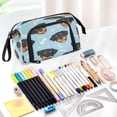 thumbnail image 5 of Nylon Fish Mouth Pencil Case with Large Capacity Zipper Pencil Pouch Cartoon Dog Faces and Bones Pencil Bag Organizers, 5 of 7