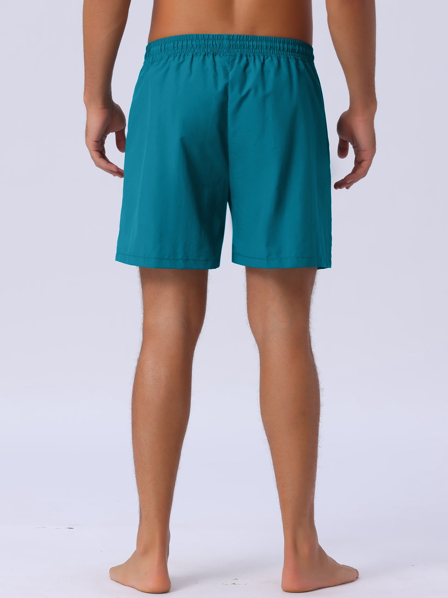DARING DIVA Men's Elastic Waist Drawstring Mesh Lining Beach Shorts 36 Blue