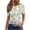 Yellow, variant on Lorytime Casual Shirts for Women Short Sleeve Shirt Crew Neck Casual Summer Tops Floral Loose Basic Outfit White L