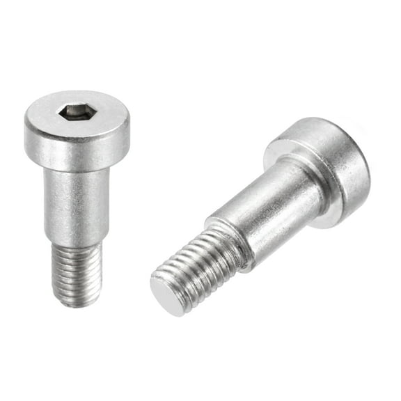 2 Pcs 304 Stainless Steel Shoulder Bolt 10mm Shoulder Dia 14mm Shoulder Length M8x1.25 Thread Hex Socket Shoulder Bolts for Hydraulic Injection Molding Machinery Industries