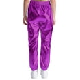 thumbnail image 2 of TiaoBug Kids Boys Girls Glitter Metallic Dance Pants Trousers for Hip Hop Jazz Stage Performance Purple 14, 2 of 7
