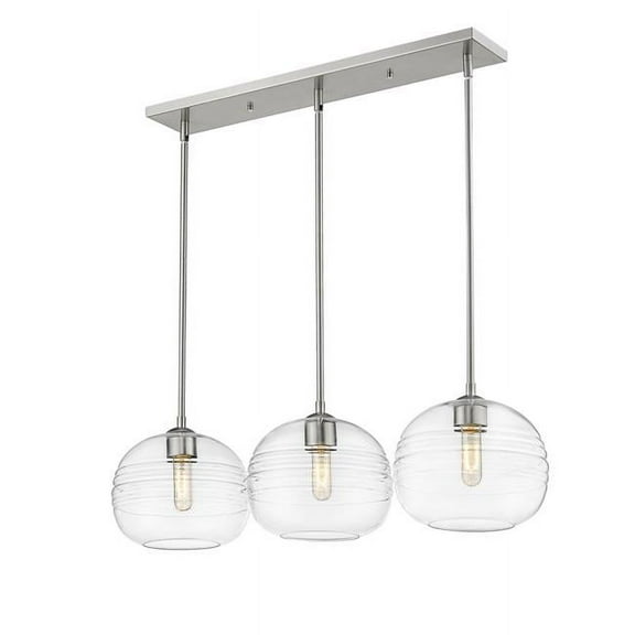 Z-Lite 486P10-3L Harmony 3 Light 10" Wide Linear Pendant - Nickel
