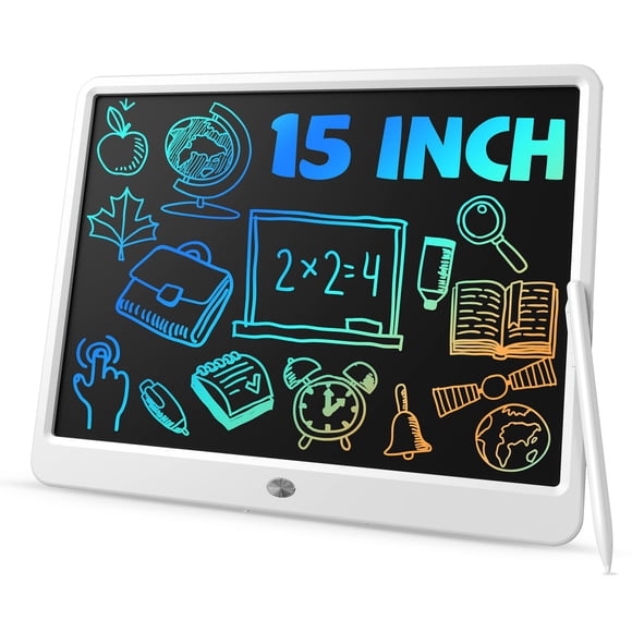 Tableta de escritura LCD TEKFUN, tablero de dibujo de 15 pulgadas, blanco