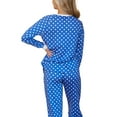 thumbnail image 4 of Doublju Women's Long Sleeve Henley Pajama Sleepwear 2 Pcs Set, 4 of 4