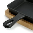 thumbnail image 4 of MegaChef 6 Piece Mini Cast Iron Square Pan with Wood Tray, 4 of 7