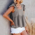 thumbnail image 4 of Aayomet Womens Casual Tops Women Pleated Top Shirt Spaghetti Strap Camisole Fit Casual Sleeveless Summer Tank Tops Fashion Shirt,Gray M, 4 of 5