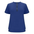 thumbnail image 4 of Mifsaly Short Sleeve Tops For Women Ribbed Work Blouse Half Zipper Womens Shirts Dressy Casual Loose Elegant Tshirt Fashion Summer Spring Outfits M, 4 of 6