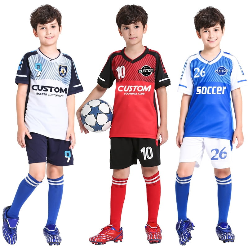 Kids Football Jersey Personalized Custom Boy Soccer Jersey Set