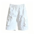thumbnail image 6 of Atogsazn Kids Boys Cargo Jogger Shorts Childrens Casual Athletic Wide Leg Short Pants with Pocket Gym Short Pants White 12-13 Years Fashion, 6 of 7