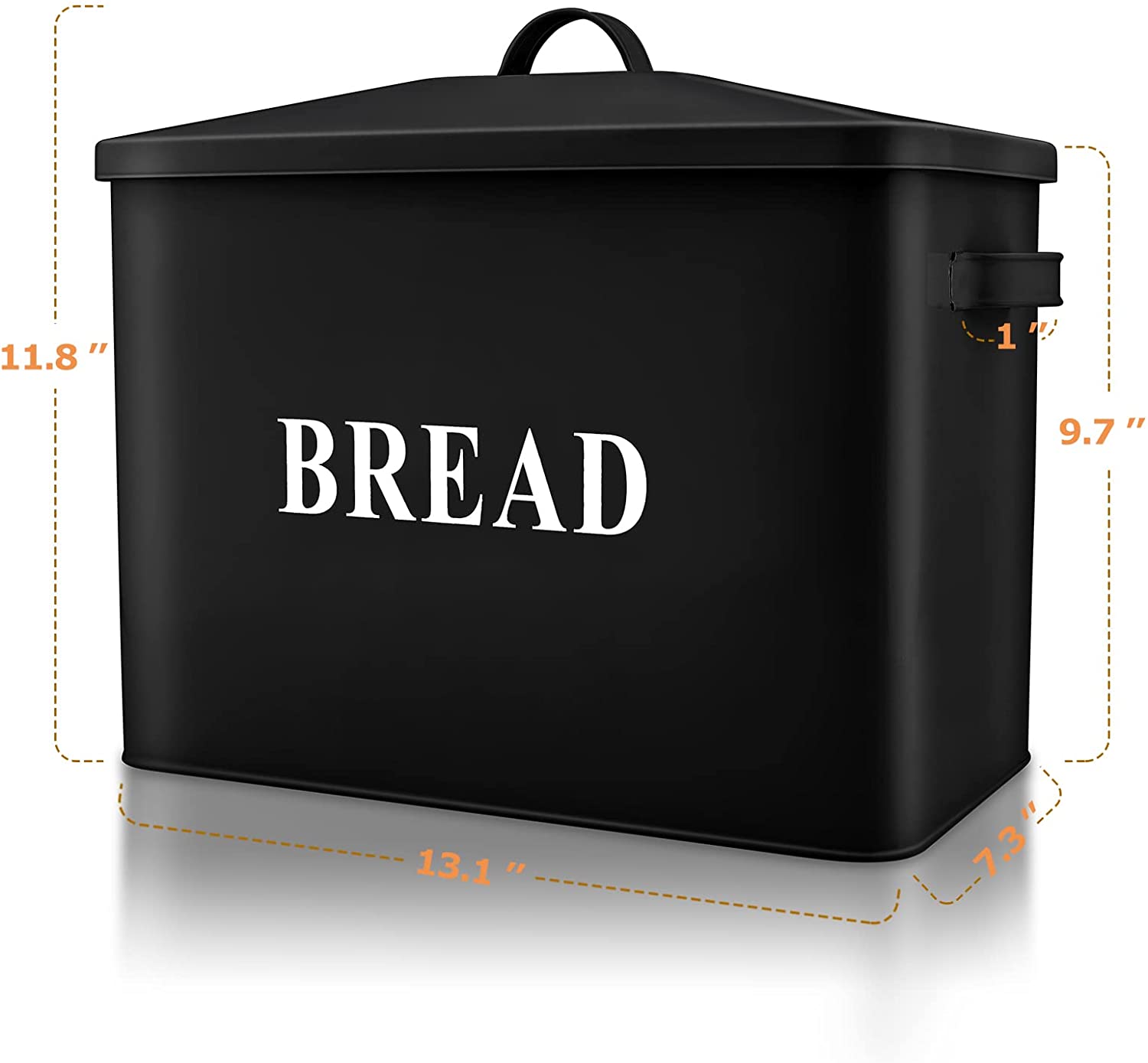 VeSteel Farmhouse Bread Box, Black Metal, Extra Large photo 4
