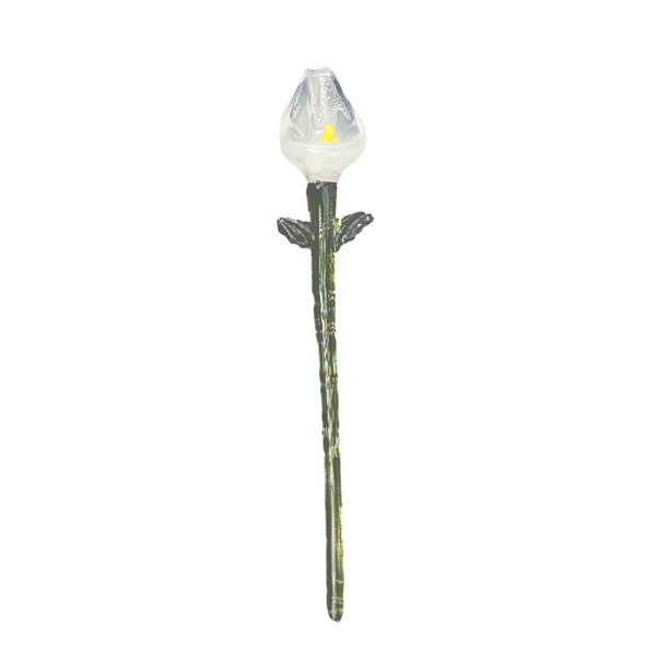 Decoración floral de vidrio hecha a mano con tallo, miniplantas florales sopladas a mano, figura decorativa para el hogar, sala de estar, oficina, mesa, florero.