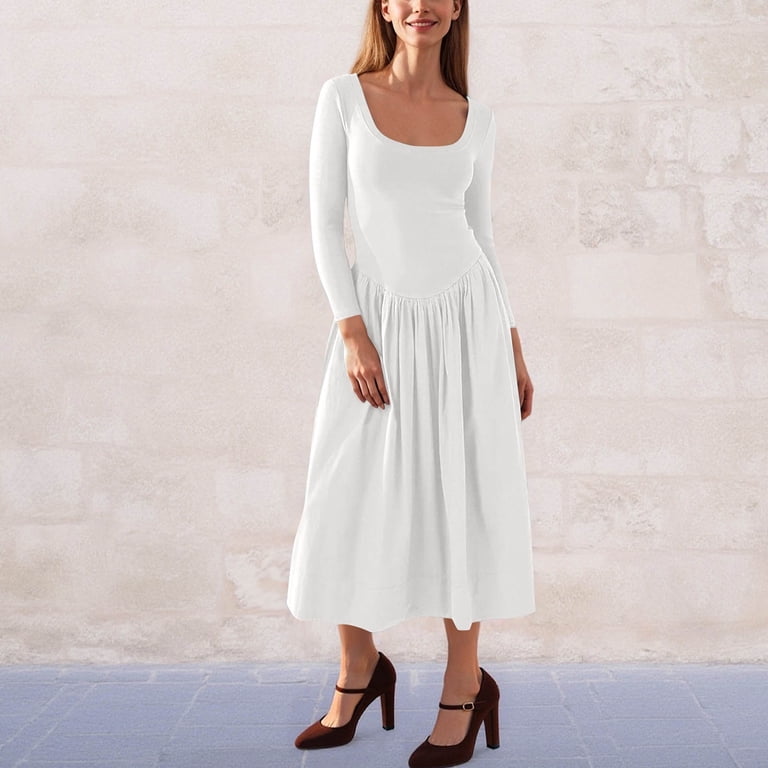 mid calf a line dress Flowy Floral A-Line Dress – Bellis Boutique main image 1