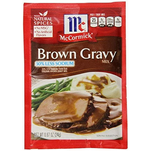 Mccormick Less Sodium Brown Gravy Mix (Pack of 6)