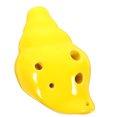 thumbnail image 1 of Yellow Ceramic Ocarina for Music Lovers 6-hole Lightweight Compact Size, 1 of 8