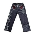 thumbnail image 1 of WEAIXIMIUNG Overalls Men Working Male Dark Gothic Style High Street Printed Wide Leg Jeans, 1 of 9