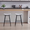 thumbnail image 2 of Bar Stools Set of 2, Kitchen Counter Height Saddle Bar Stools with Seat Padding, Upholstered Breakfast Stools, Modern Bar Chairs with Footrest for Living Room Kitchen Bar, Dining Room, 2 of 7