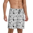 thumbnail image 2 of Rateoe black and white dogs Print Men's Lounge Shorts – Soft & Breathable Pajama Bottoms with Pockets, Elastic Waistband, Lightweight Sleepwear for Nightwear & Loungewear-XX-Large, 2 of 6