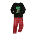 thumbnail image 3 of Seyurigaoka Family Matching Christmas Pajamas Outsuit, Elf Print Tops with Plaid Pants, 3 of 9
