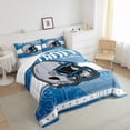 thumbnail image 5 of Erosebridal Football Helmet Print Bedding Sets Full with Comforter, Sports Theme Duvet Insert , Detroit, Blue Grey, 3pcs, Breathable, 5 of 7