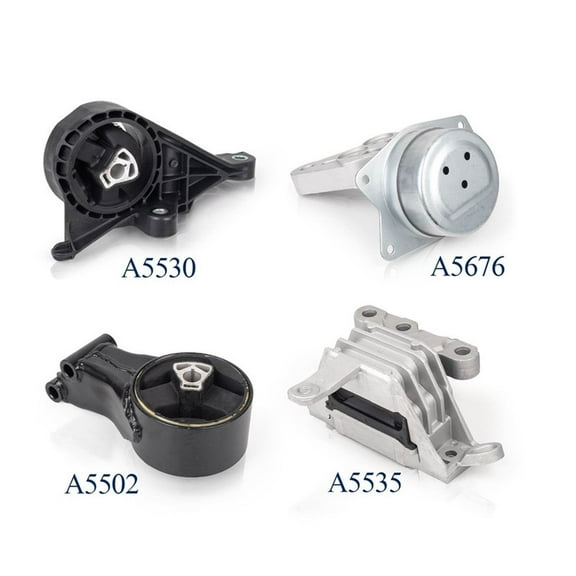 Set of 4 ISA Engine Motor & Transmission Mount Compatible with 2014-2019 Chevrolet Impala V6 3.6L Replacement for A5535 A5530 A5502 A5676