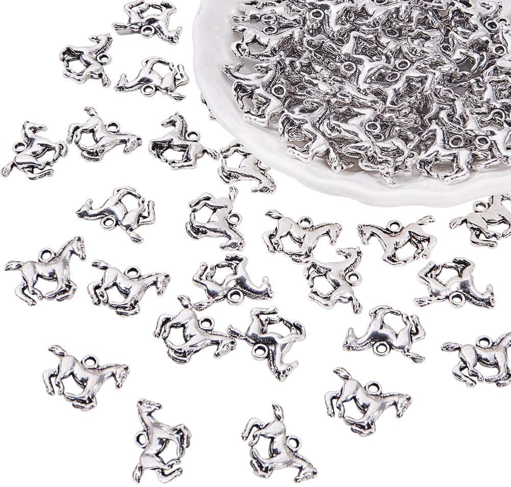 30x tibetan Silver Equestrian Horse Charms Pendants for DIY Jewelry Findings 