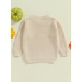 thumbnail image 5 of FEORJGP Toddler Girls Boys Halloween Clothes 0 3M 6M 9M 12M 18M 2T 3T Infant Baby Long Sleeve Sweater Crew Neck Knitted Jumpers Pumpkin Ghost Spider Ln Cozy Chunky Cable Tops for Fall Winter, 5 of 7