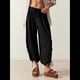 thumbnail image 5 of Pantalones Harén para Mujer, Pantalones de Estar por Casa con Dos Bolsillos Negro S, 5 of 9