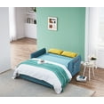thumbnail image 4 of 54" Modern Convertible Velvet Sofa, Sofa Pull Out Bed, Included Two Pillows, Loveseat Sleeper Sofa Couch for Living Room, Lounge Chaise Oversized Armchair with Adjustable Backrest, Antique Blue Green, 4 of 7