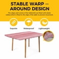 thumbnail image 4 of Pink Table Cloths for 6 Foot Rectangle Tables, Vintage Modern Abstract Art Ombre Patio Waterproof Elastic Fitted Tablecloths, Washable Rectangular Table Cover for Camping, 4 of 8