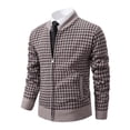 thumbnail image 3 of uikmnh Mens Color Matching Large Cotton Cardigan Sweater Knit Shirt,Mens Cardigan Sweater,Size XXL, 3 of 4