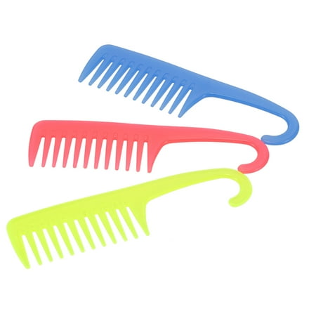 Creative Hair Comb Large Wide Tooth Comb with Hanger ABS Plastic Anti-Static Detangling Comb Wide Teeth Hairdressing Color (Best Wide Tooth Comb For Natural Hair)
