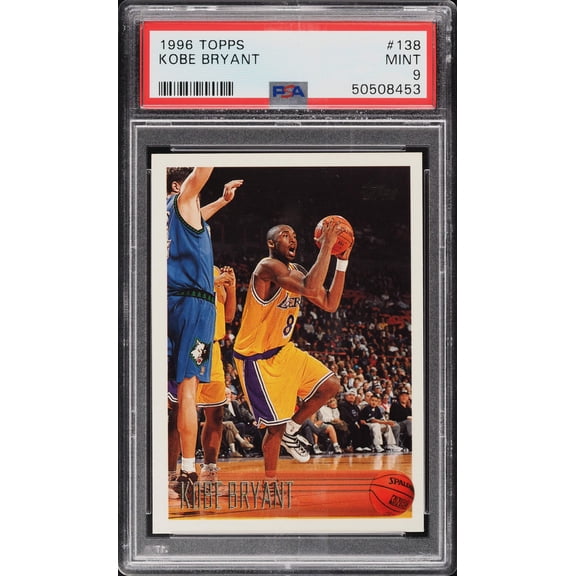 Graded 1996 Topps Kobe Bryant #138 Rookie RC Basketball Card PSA 9 Mint